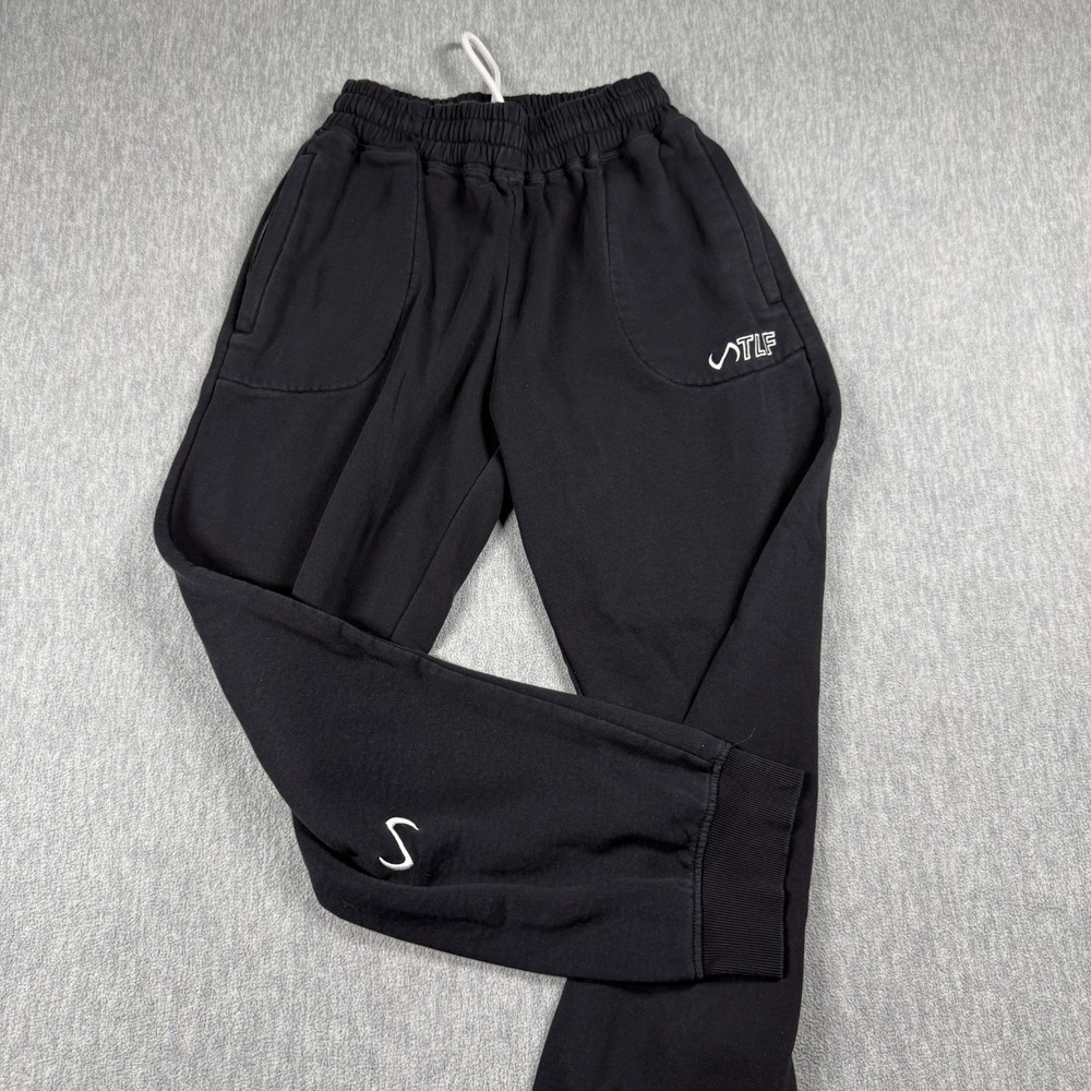 TLF Joggers Men Small Black Training Fleece Gym Athletic Sweatpants Lounge Pants